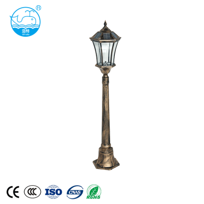 High quality aluminum vintage antique standing solar powered garden lamp outdoor LED solar garden pole light