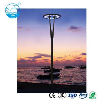 New style yard and park CE classic copper color resin reflector decoration round garden post lamp dome led garden light